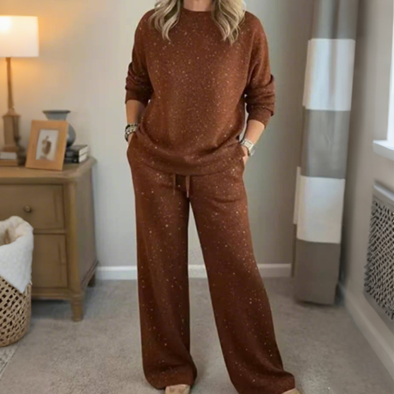 ⏰🔥OFFRE LIMITÉE : 50 % DE RÉDUCTION !🔥Plus de 50K+ unités vendues !Ensemble 2 pièces pour femme comprenant un pull à paillettes et un pantalon
