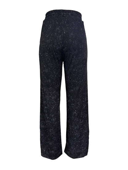 💖 Dernier jour de vente 50% de réduction💃Pantalon large à paillettes pour femme avec taille élastique