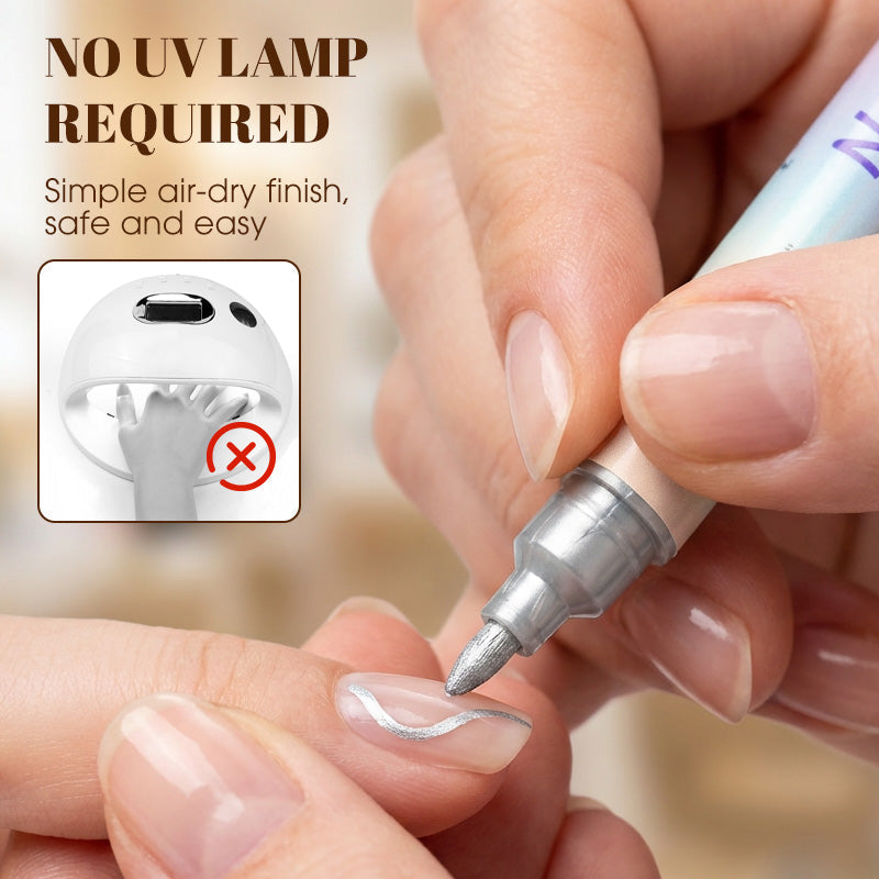 🥳 Grande promotion 2026 🥳💞 Plus de 50 000 unités vendues ! ✨🎨 50 % de rabais ! Stylo à ongles à double embout — Séchage rapide, sans lampe UV. Embout fin et pinceau. 12 ou 24 couleurs éclatantes. 💅🖌️
