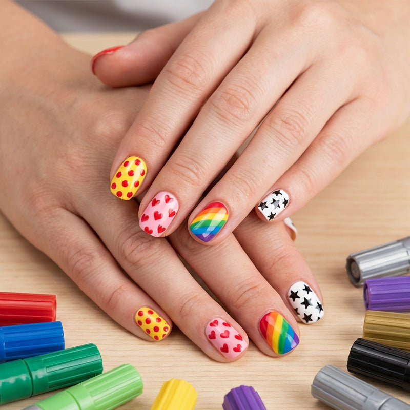 🥳 Grande promotion 2026 🥳💞 Plus de 50 000 unités vendues ! ✨🎨 50 % de rabais ! Stylo à ongles à double embout — Séchage rapide, sans lampe UV. Embout fin et pinceau. 12 ou 24 couleurs éclatantes. 💅🖌️