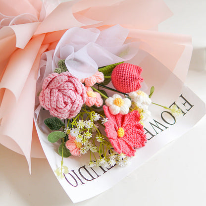 🌸 50 % DE RÉDUCTION ! 🎉 Bouquet de fleurs délicates au crochet fait main – Design réaliste, durable et parfait pour la décoration intérieure ou comme cadeau ✨