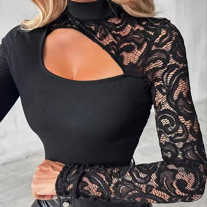 🔈🔈NOUVEAUTÉ 60 % DE RÉDUCTION🌸Haut à manches en dentelle asymétriques pour femme👚
