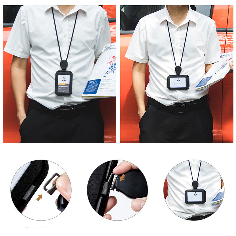 📢📢50% DE RÉDUCTION !! ⏰Porte-badge d'identification rétractable avec cordon