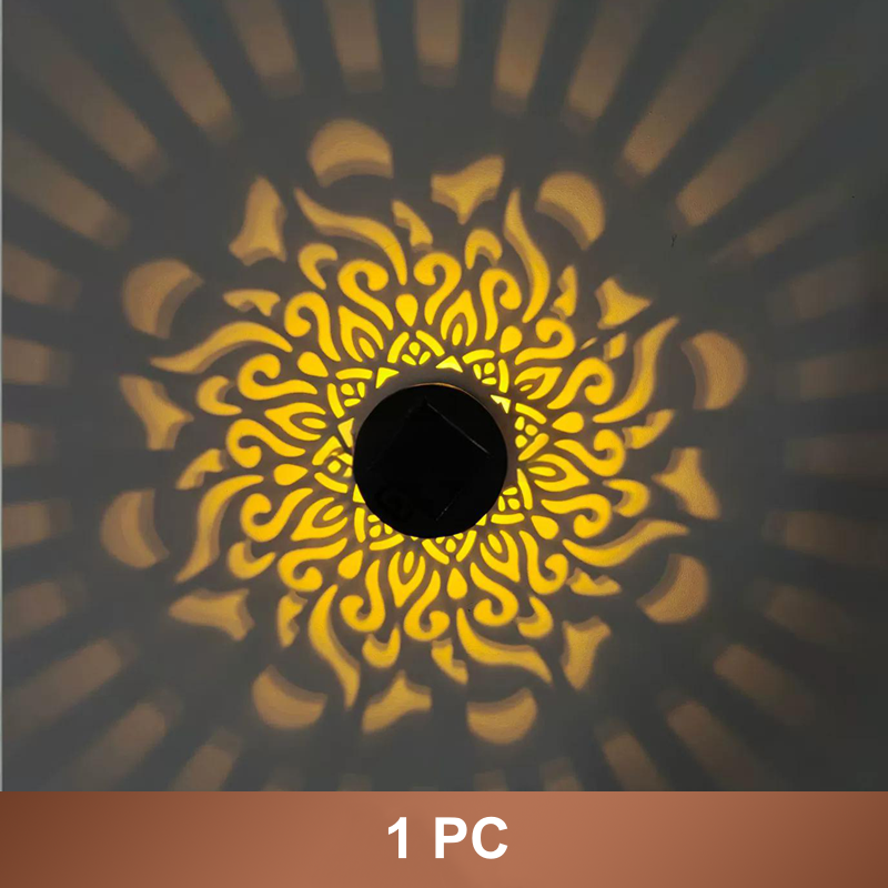 🌞 55 % DE RÉDUCTION MAINTENANT ! 🌀 Lampe solaire mandala – Projection de motifs époustouflants, design 2 en 1 pour sol et mur, étanche IP65, allumage/extinction automatique 🌿