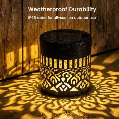 🌞 55 % DE RÉDUCTION MAINTENANT ! 🌀 Lampe solaire mandala – Projection de motifs époustouflants, design 2 en 1 pour sol et mur, étanche IP65, allumage/extinction automatique 🌿
