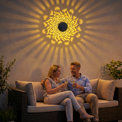 🌞 55 % DE RÉDUCTION MAINTENANT ! 🌀 Lampe solaire mandala – Projection de motifs époustouflants, design 2 en 1 pour sol et mur, étanche IP65, allumage/extinction automatique 🌿
