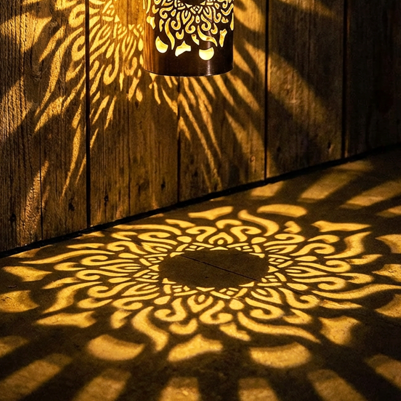 🌞 55 % DE RÉDUCTION MAINTENANT ! 🌀 Lampe solaire mandala – Projection de motifs époustouflants, design 2 en 1 pour sol et mur, étanche IP65, allumage/extinction automatique 🌿
