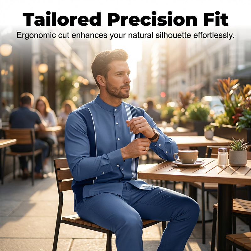 📢📢50 % de réduction !! ⏰Ensemble 2 pièces homme chemise rayée et pantalon – style sans effort
