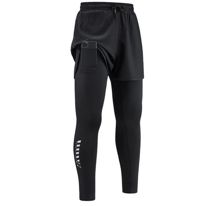 🏃‍♂️50% de réduction 👖 Collant de running 2-en-1 avec short pour homme – Respirant, anti-frottement & poche pour téléphone – parfait pour le sport 📱