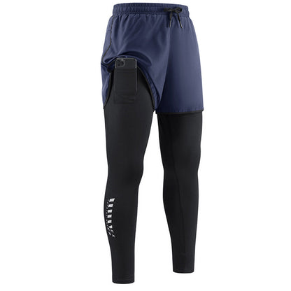 🏃‍♂️50% de réduction 👖 Collant de running 2-en-1 avec short pour homme – Respirant, anti-frottement & poche pour téléphone – parfait pour le sport 📱