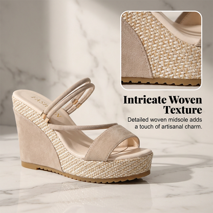 👡🌟 PROMO FLASH 50% ! Sandales Femme à Talons Compensés – Design Élégant, Semelle Cloutée, Hauteur 10cm, Bride de Cheville, 6 Couleurs, 36-43, Parfaites pour Vacances & Soirées 🌴