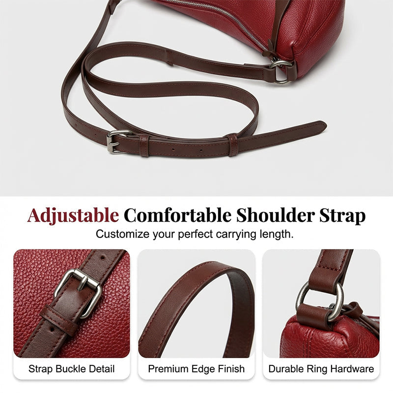 👜 50% DE RÉDUCTION 🌙 Sac croissant minimaliste en cuir véritable – Design épuré, bandoulière réglable & cuir doux – Idéal pour le quotidien ou les soirées – élégant et spacieux ✨