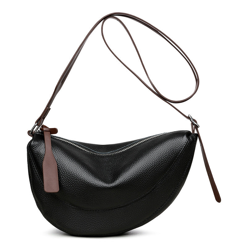 👜 50% DE RÉDUCTION 🌙 Sac croissant minimaliste en cuir véritable – Design épuré, bandoulière réglable & cuir doux – Idéal pour le quotidien ou les soirées – élégant et spacieux ✨