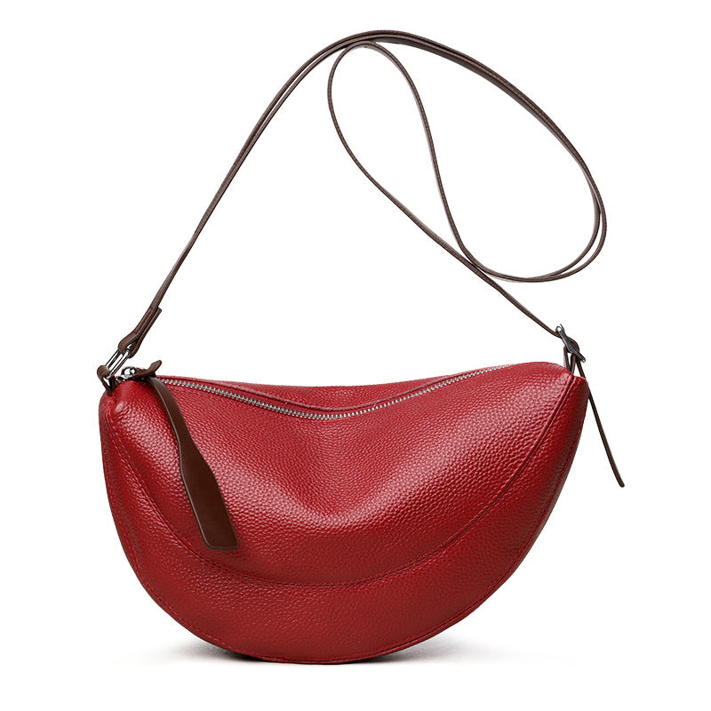 👜 50% DE RÉDUCTION 🌙 Sac croissant minimaliste en cuir véritable – Design épuré, bandoulière réglable & cuir doux – Idéal pour le quotidien ou les soirées – élégant et spacieux ✨