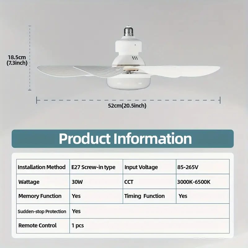 💨 50 % de réduction ! 💡 Ventilateur suspendu portable 2-en-1 avec télécommande — Idéal pour la chambre, le bureau et les voyages 🏠