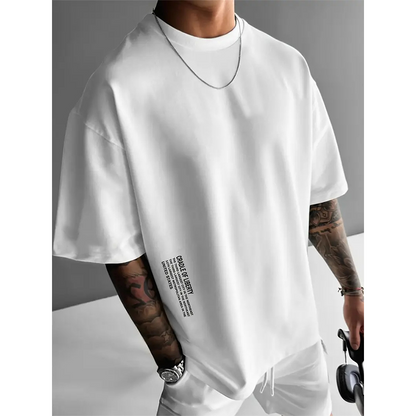 👕 50% DE RÉDUCTION ! T-Shirt Homme Coupe Oversize🆒 – Mélange Coton Premium, Imprimé Urbain & Style Décontracté ✨