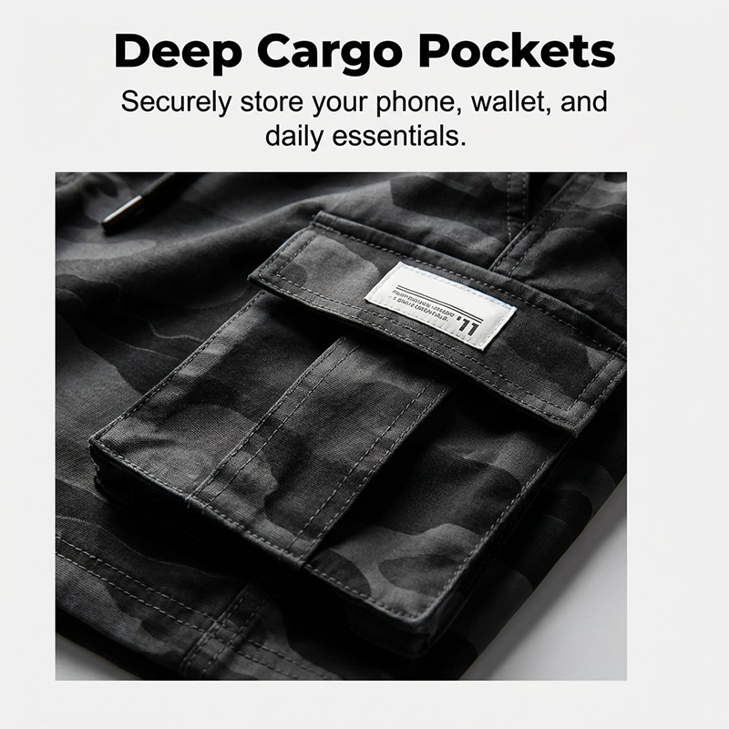 🔥🔥 PROMO FLASH 50% ! Short Cargo Tactique Grande Taille – Coupe Large, Tissu Résistant, Poches Multiples & Cordon de Serrage 🎽