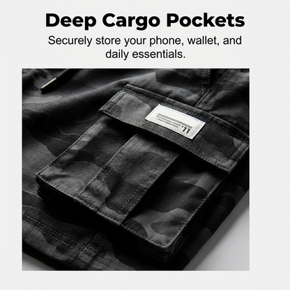 🔥🔥 PROMO FLASH 50% ! Short Cargo Tactique Grande Taille – Coupe Large, Tissu Résistant, Poches Multiples & Cordon de Serrage 🎽