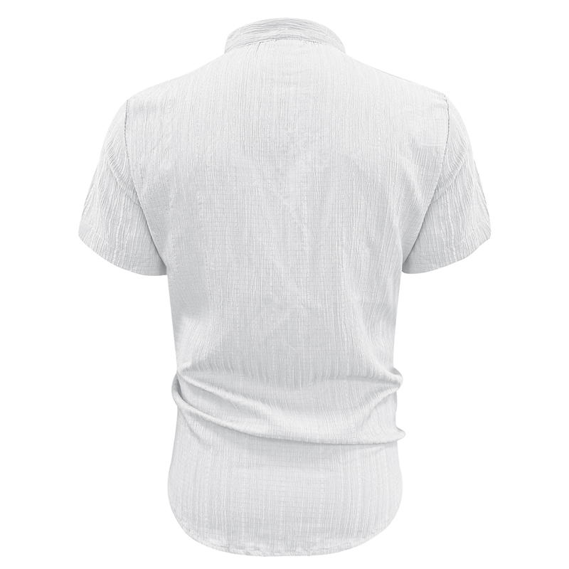 👕 50 % DE RÉDUCTION ! ☀️ Chemise d'été à manches courtes et col montant pour homme – Confortable, respirante et parfaite pour les chaudes journées d'été 🔥