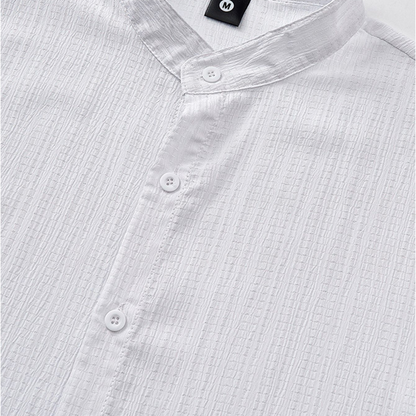 👕 50 % DE RÉDUCTION ! ☀️ Chemise d'été à manches courtes et col montant pour homme – Confortable, respirante et parfaite pour les chaudes journées d'été 🔥