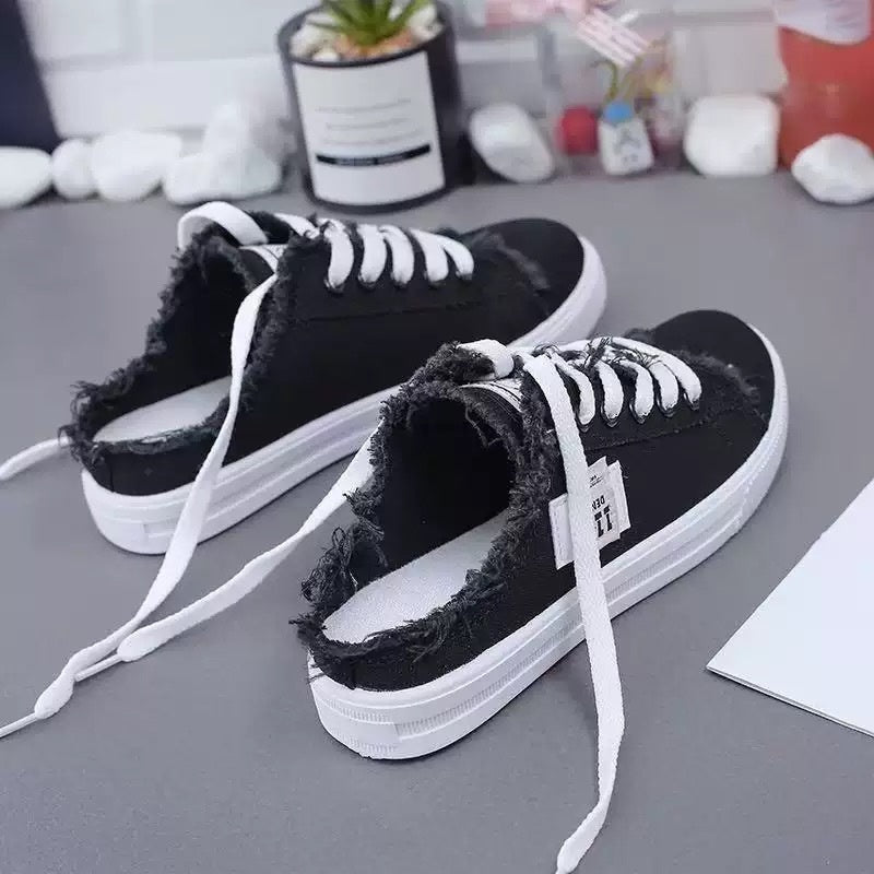 👟 ⏰OFFRE LIMITÉE : 50 % DE RÉDUCTION !👖 Baskets Mules en Jean pour Femme – Enfiler Facile, Semelle Confortable & Parfaites Pour Un Look Décontracté Et Estival ☀️