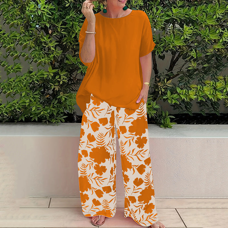 🌸 Ensemble Deux Pièces Femme | Pantalon Fleuri Tendance, Confort & Style, Indispensable Été 👖