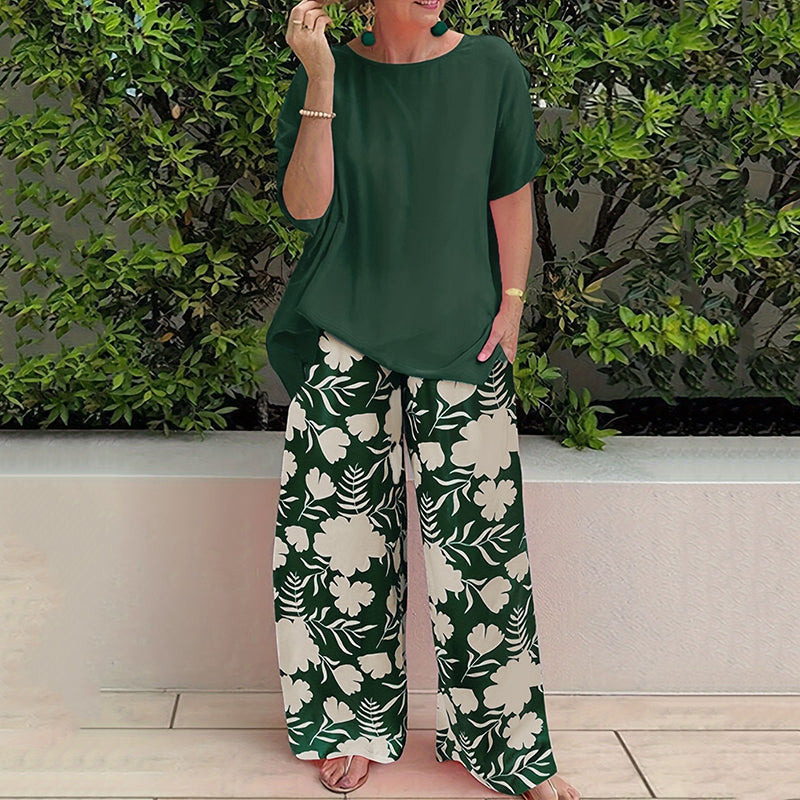 🌸 Ensemble Deux Pièces Femme | Pantalon Fleuri Tendance, Confort & Style, Indispensable Été 👖