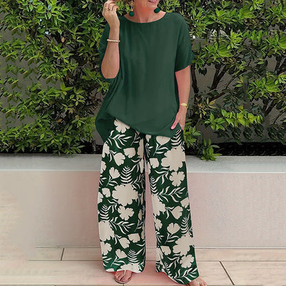 🌸 Ensemble Deux Pièces Femme | Pantalon Fleuri Tendance, Confort & Style, Indispensable Été 👖