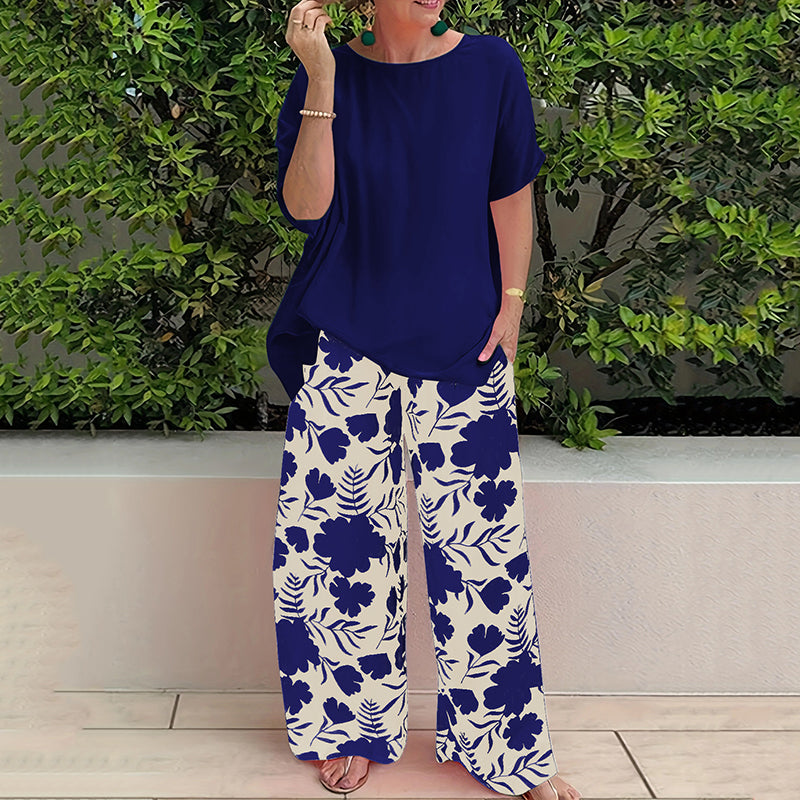 🌸 Ensemble Deux Pièces Femme | Pantalon Fleuri Tendance, Confort & Style, Indispensable Été 👖