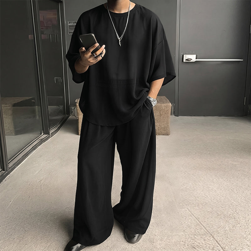 👕 Profitez dès maintenant d'une réduction de 60 % ! 👖 Ensemble deux pièces pour homme : t-shirt ample décontracté et pantalon large — un style décontracté pour le quotidien, coupe confortable 🌟