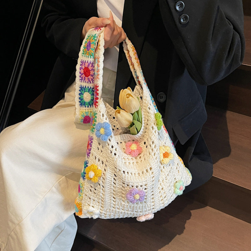 🧺 50% DE RÉDUCTION ✨ Sac ethnique crochet femme – Bohème, spacieux & polyvalent – Idéal pour la plage, les courses ou les escapades – design artisanal et aéré 🌼