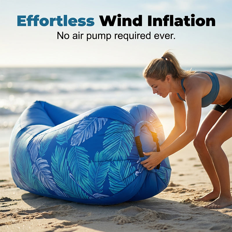 ⏳Spécial à durée limitée⏰Chaise longue gonflable sans effort avec pare-soleil🏖️