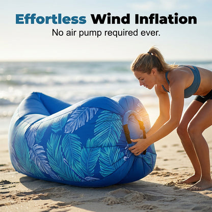 ⏳Spécial à durée limitée⏰Chaise longue gonflable sans effort avec pare-soleil🏖️