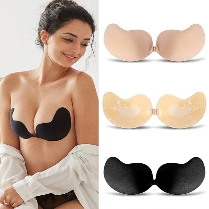 👙✨ PROMO FLASH 50% ! Soutien-Gorge Adhésif Push-Up – Invisible, Sans Bretelles, Réutilisable, 2 Couleurs, Tailles A-D, Idéal Dos Nu & Tenues Plongeantes 💫