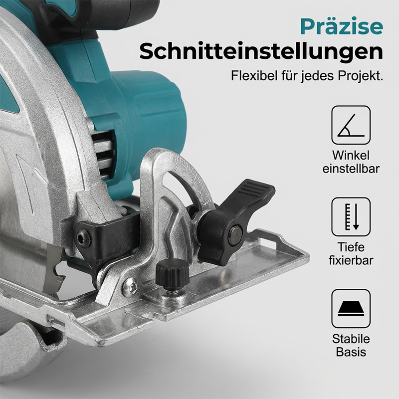⚡🔧 PROMO FLASH 50% ! Scie Circulaire Sans Fil 21V Brushless 1500W – 2 Batteries, Disque 165mm, Vitesse 10000 tr/min, Profondeur 63mm, Inclinaison 0-45° ⚙️