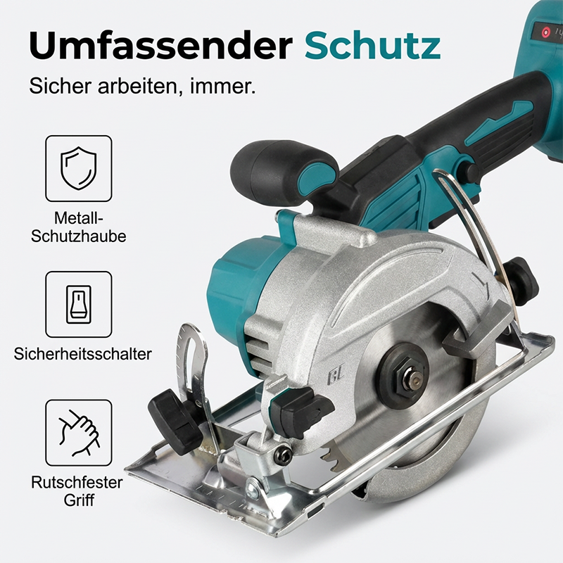 ⚡🔧 PROMO FLASH 50% ! Scie Circulaire Sans Fil 21V Brushless 1500W – 2 Batteries, Disque 165mm, Vitesse 10000 tr/min, Profondeur 63mm, Inclinaison 0-45° ⚙️