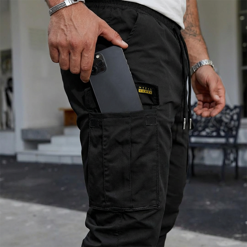 👖50 % DE RÉDUCTION🏃 Pantalon de survêtement de travail | Cordon de serrage à la taille · Polyester résistant · Jambes fuselées · Plusieurs poches
