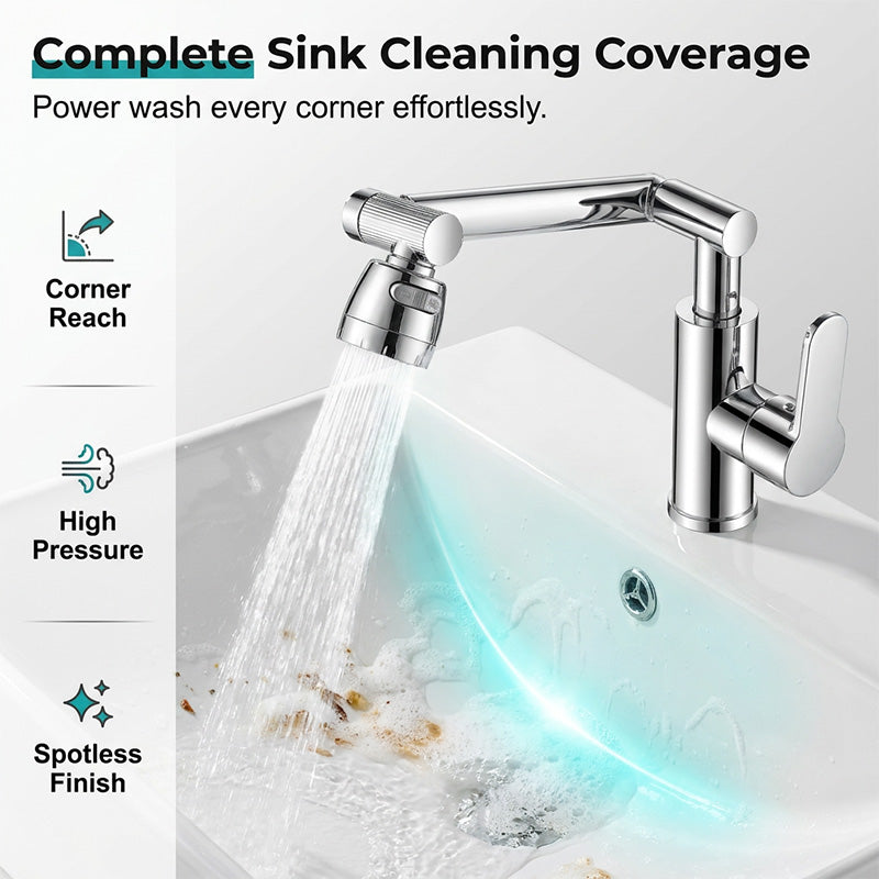 🚰Robinet de Lavabo Pivotant 360° – Bras Mobile 1080°, Design Moderne, Installation Facile ⏳  à utiliser ✨