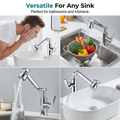 🚰Robinet de Lavabo Pivotant 360° – Bras Mobile 1080°, Design Moderne, Installation Facile ⏳  à utiliser ✨