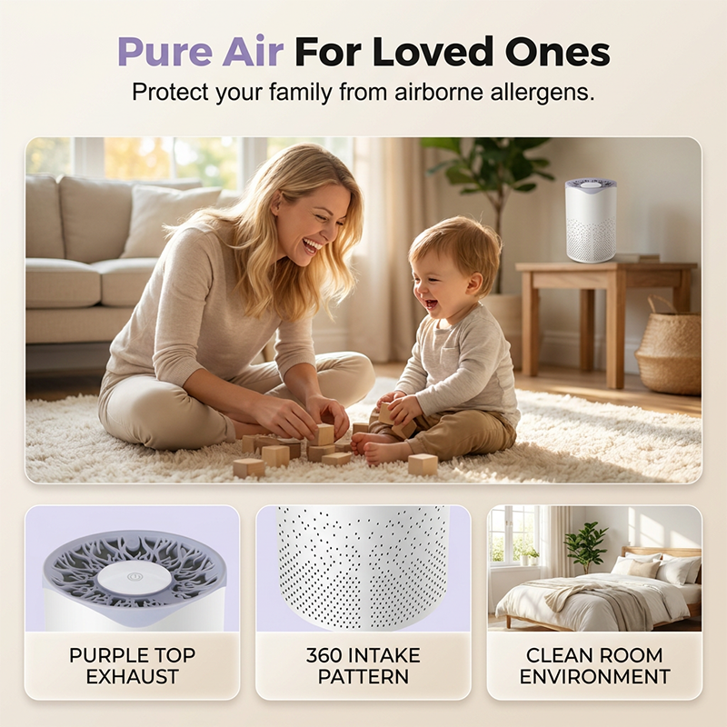 ✨ Purificateur d'air de bureau à 360° – Respirez un air pur partout ! ✨