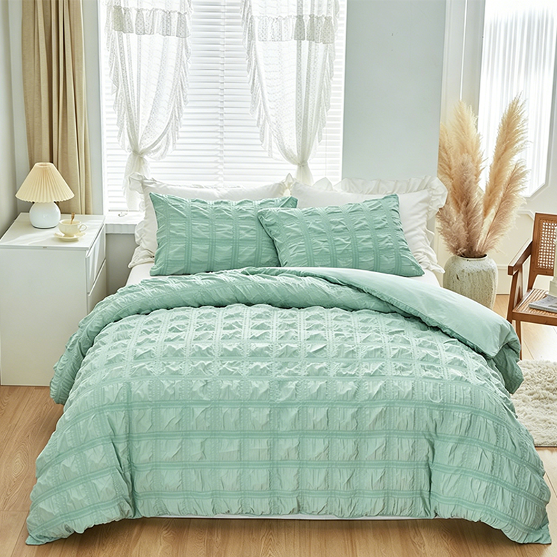 📢⏰🛏️ DERNIER JOUR 53% ! Housse de Couette 3 Pièces – Texture Plissée Élégante, 6 Couleurs, 7 Tailles, Lavable en Machine, Mélange de Fibres Premium 🌙