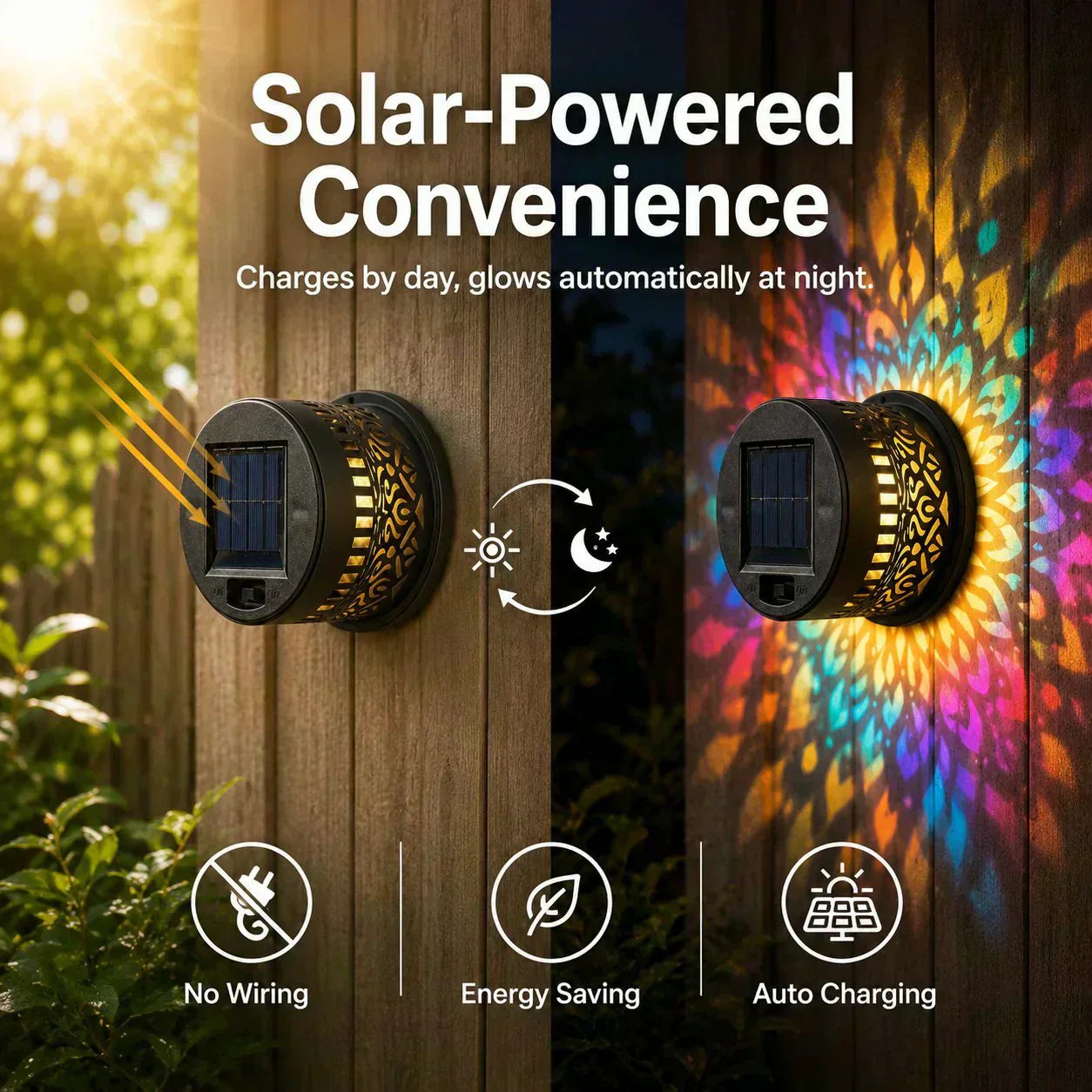 🌞 55 % DE RÉDUCTION MAINTENANT ! 🌀 Lampe solaire mandala – Projection de motifs époustouflants, design 2 en 1 pour sol et mur, étanche IP65, allumage/extinction automatique 🌿