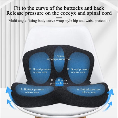 🚗 PROMO LIMITÉE 50% DE RÉDUCTION ! 🛡️ Coussin en Mousse à Mémoire de Forme Respirant – Antidérapant, Soutien Ergonomique, Housse en Maille ✨