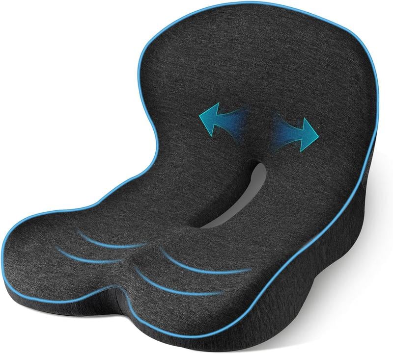 🚗 PROMO LIMITÉE 50% DE RÉDUCTION ! 🛡️ Coussin en Mousse à Mémoire de Forme Respirant – Antidérapant, Soutien Ergonomique, Housse en Maille ✨
