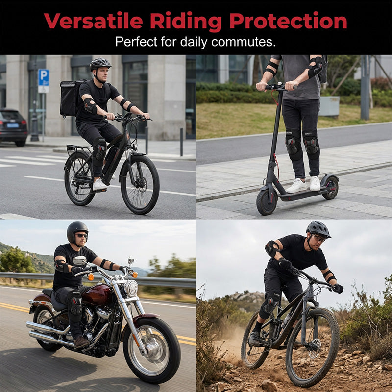 🛡️ PROMO LIMITÉE 50% DE RÉDUCTION ! ✨ Lot Protège-Genoux & Coudes Moto – Coque Rigide, Rembourrage HD, Réglable 🏍️