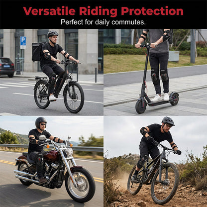 🛡️ PROMO LIMITÉE 50% DE RÉDUCTION ! ✨ Lot Protège-Genoux & Coudes Moto – Coque Rigide, Rembourrage HD, Réglable 🏍️