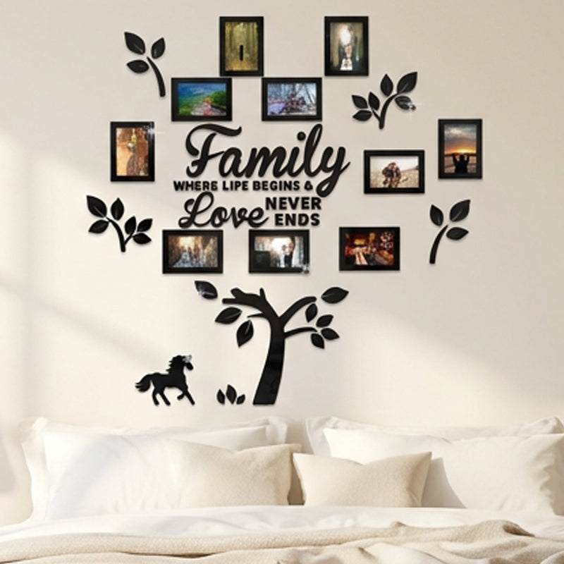 📢🌳 PROMO FLASH 50% ! Autocollant Mural Arbre Généalogique 3D avec Cadres Photo – Acrylique, Installation Facile, 3 Couleurs, 2 Tailles, Décoration Murale Unique ✨
