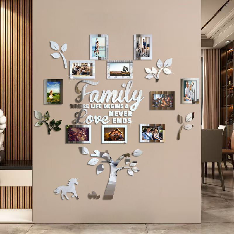 📢🌳 PROMO FLASH 50% ! Autocollant Mural Arbre Généalogique 3D avec Cadres Photo – Acrylique, Installation Facile, 3 Couleurs, 2 Tailles, Décoration Murale Unique ✨