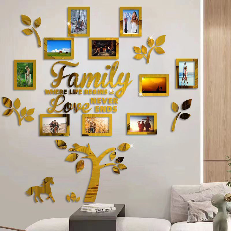 📢🌳 PROMO FLASH 50% ! Autocollant Mural Arbre Généalogique 3D avec Cadres Photo – Acrylique, Installation Facile, 3 Couleurs, 2 Tailles, Décoration Murale Unique ✨