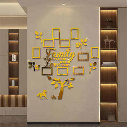 📢🌳 PROMO FLASH 50% ! Autocollant Mural Arbre Généalogique 3D avec Cadres Photo – Acrylique, Installation Facile, 3 Couleurs, 2 Tailles, Décoration Murale Unique ✨